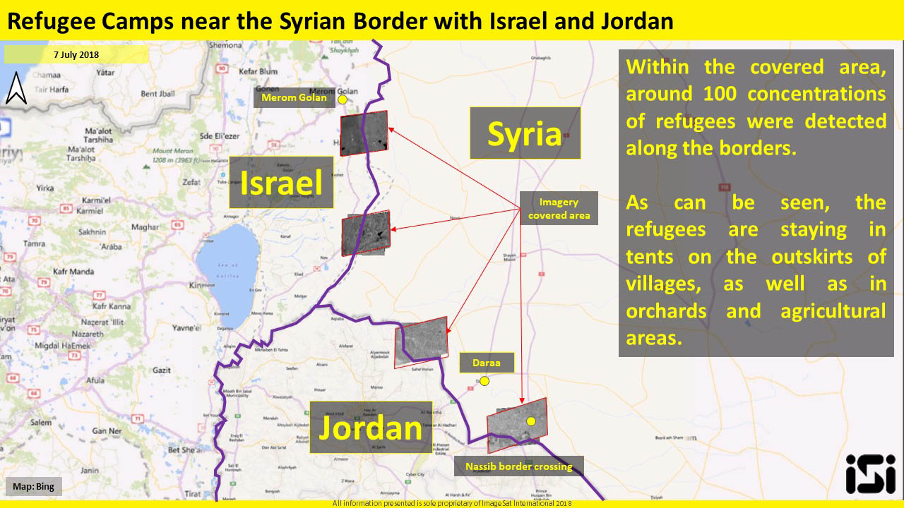 מחנות פליטים סמוכים לגבול עם ישראל (ImageSat International (ISI) http://www.imagesatintl.com)