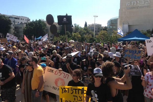 הפגנת שומרי הבית בכיכר הבימה בתל אביב, יולי 2018. (באדיבות ארגון שומרי הבית)