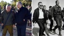 שרי הביטחון ארנס וליברמן בסיורים עם רמטכ"לים בתקופתם בוגי ואיזנקוט (צילום: יוסי זמיר/ פלאש90 ואריאל חרמוני/משרד הביטחון)