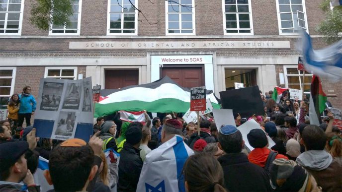 הפגנת BDS בלונדון. 27 באפריל 2017 (צילום: Philafrenzy/ויקימדיה)