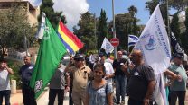 עצרת הזדהות ותמיכה במאבקם של השוטרים, הסוהרים והגמלאים למען תשלום תוספת אי הביטחון התעסוקתי. 13, 13 באוגוסט 2018 (צילום: יח"צ)