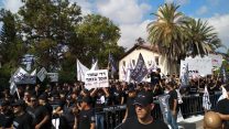 הפגנת כבאים נגד נציב כבאות והצלה דדי שמחי ברמת אפעל, 20 באוגוסט 2018. (ארגון הכבאים)