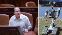 משה "בוגי" יעלון וג'וני 5 (צילום: יונתן זינדל/ פלאש90 ובאדיבות YES)