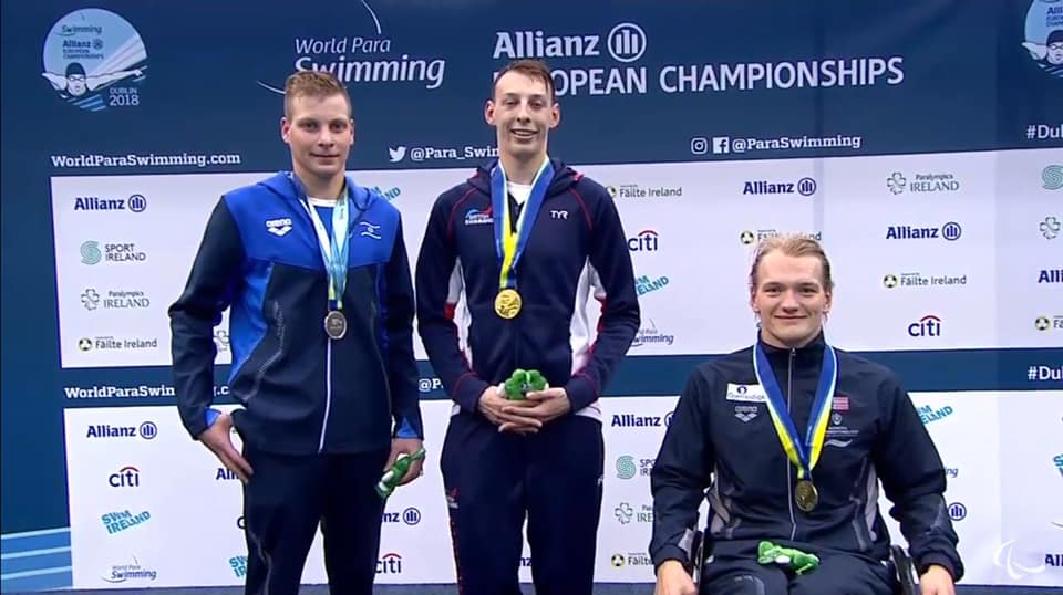 מארק מליאר זוכה בכסף באליפות אירופה בשחייה פראלימפית (באדיבות הועד הפראלימפי)