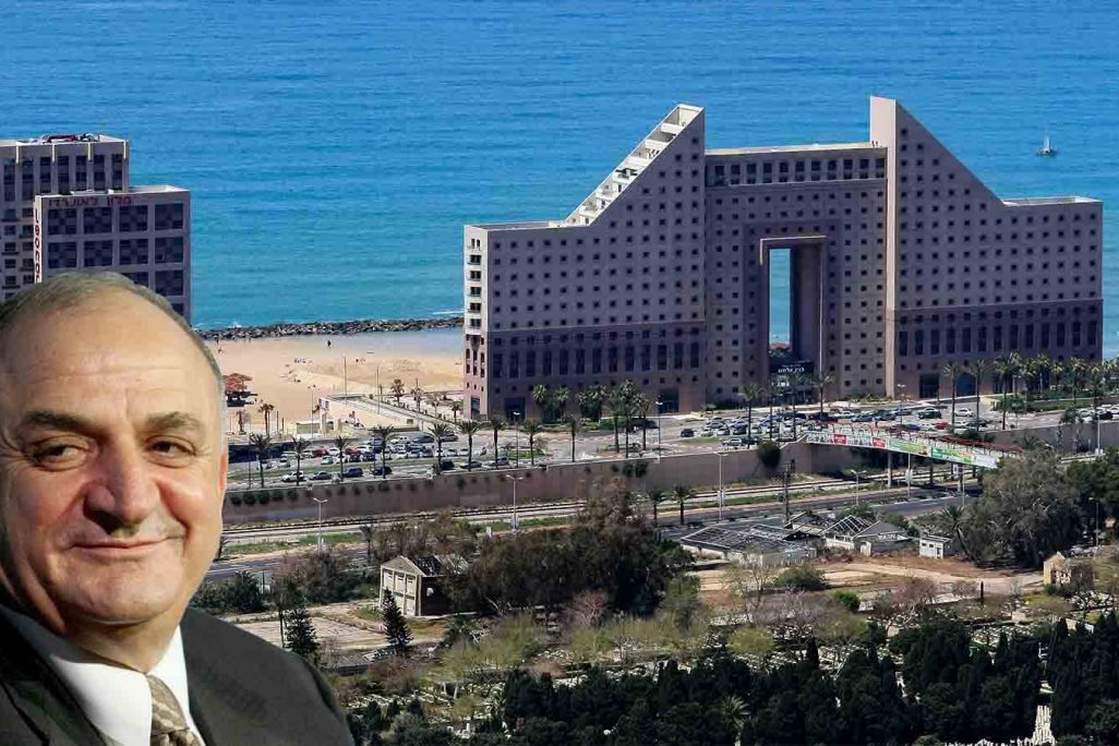 מגדלי חוף הכרמל בחיפה ויצחק תשובה (צילום: משה שי / פלאש 90).