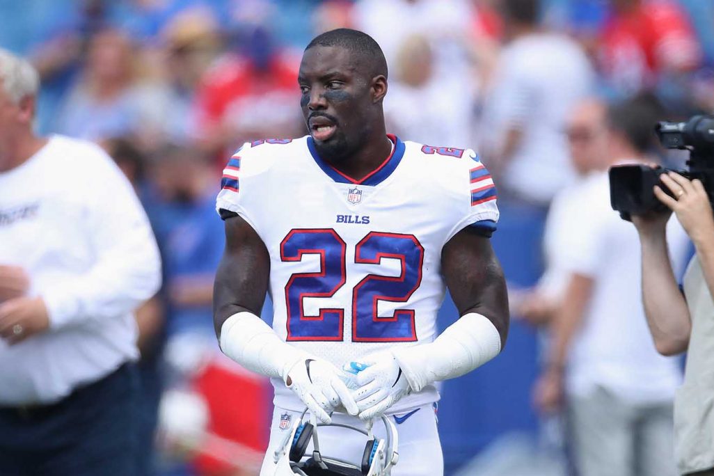 BUFFALO, NY - SEPTEMBER 16: Vontae Davis #22 of the Buffalo Bills during pre-game warmups prior to the start of NFL game action against the Los Angeles Chargers at New Era Field on September 16, 2018 in Buffalo, New York. (Photo by Tom Szczerbowski/Getty Images)