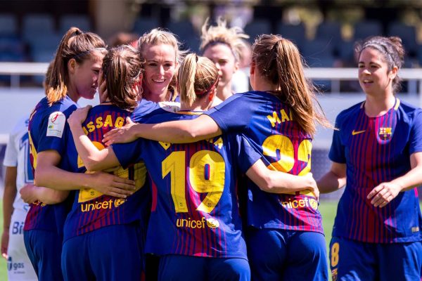 קבוצת הנשים של ברצלונה, אפריל 2018, ספרד (צילום: shutterstock)