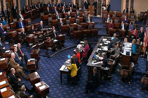 דיון והצבעה בסנאט, 5 באוקטובר 2018 (Senate TV via AP)