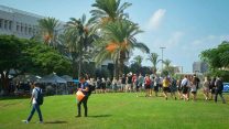 סטודנטים באוניברסיטת תל אביב ביום הראשון לשנת הלימודים האקדמית. 14 באוקטובר 2018 (צילום: פלאש90)