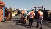 זירת תאונת עבודה במפעל ברחוב התעשיה בקרית אתא בה נהרג פועל, 20 באוקטובר 2018  (קרדיט: איחוד הצלה)