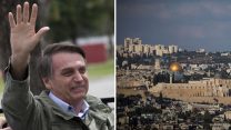נשיא ברזיל ז'איר בולסונארו ונוף העיר העתיקה בירושלים (צילום: הדס פרוש / פלאש 90| AP Photo/Silvia Izquierdo).