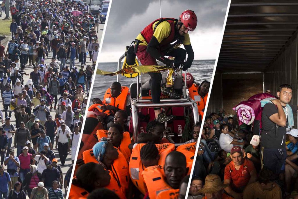מהגרים ברחבי העולם. (AP Photo/Javier Fergo/Rodrigo Abd/Diana Ulloa)