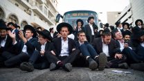 הפגנות חרדים בבני ברק.1 בנובמבר 2018 (צילום: יהודה חיים/ פלאש90)