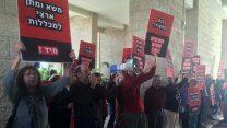 הפגנת עובדי הסגל הבכיר במכללות הציבוריות מול כנס המל"ג בירושלים (קרדיט: יח"צ כח לעובדים)