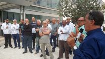 עובדי לומניס קיימו אסיפת הסברה (צילום: דוברות ההסתדרות).