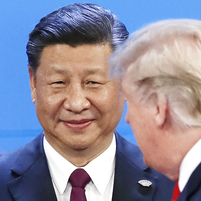 נשיא סין שי ג׳ינפינג עם נשיא ארה״ב דונלד טראמפ בוועידת ה-G20 בארגנטינה (צילום: Kyodo News via Getty Images).