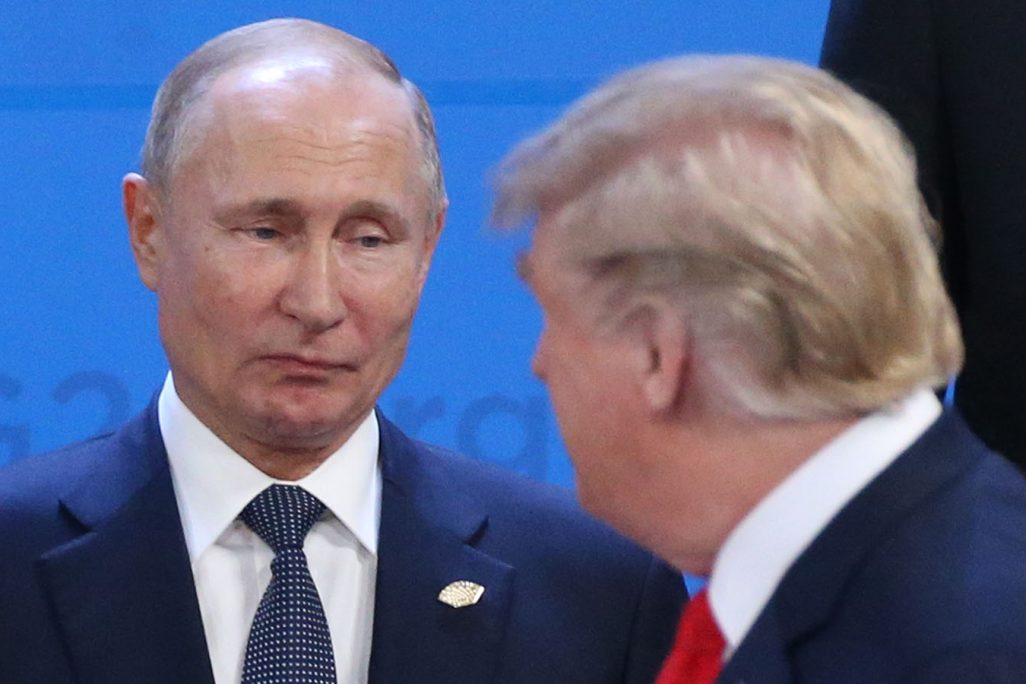 נשיא ארה"ב טראמפ ונשיא רוסיה פוטין בפסגת ועידת G-20. 30 נובמבר 2018 (Photo by Mikhail Svetlov/Getty Images)