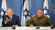 ראש הממשלה, בנימין נתניהו והרמטכ"ל, רב-אלוף גדי איזנקוט, במסיבת עיתונאים השבוע (צילום: נועם רבקין פנטון / פלאש 90).