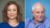 שר הרווחה, חיים כץ ויו"ר איגוד העובדים הסוציאליים, ענבל חרמוני (צילום: יונתן זינדל/פלאש90 ויאיר מייהאוס סטודיו זוז)