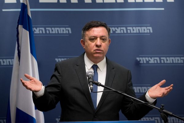 אבי גבאי במסיבת עיתונאים 18 בדצמבר 2018 (צילום:יונתן זינדל/פלאש90)