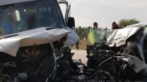 זירת תאונת הדרכים הקשה בכביש 232, צומת תכלת, בין רכב פרטי לרכב הסעות (קרדיט: דוברות מד"א)