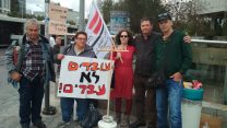 משמרת המחאה בקניון עזריאלי. צילום: הקואליציה להעסקה ישירה