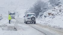שלג ברמת הגולן. צפוי לחזור בשישי בבוקר (צילום: דוברות המשטרה)