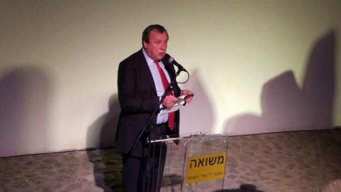 שגריר רוסיה בישראל, אנטולי ויקטורוב באירוע לציון יום השואה הבינלאומי 2019 נערך במכון משואה. (צילום: ארז רביב).