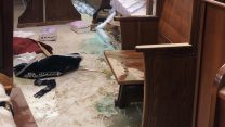 פריצה  וגרימת נזק לבית כנסת באזור קריית יובל (קרדיט דוברות המשטרה)