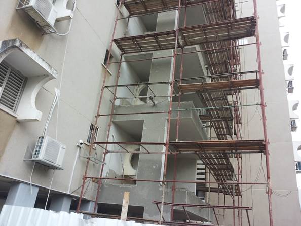 תאונת עבודה שהובילה לפציעה קשה של עובד באתר בנייה של חברת 'שלי ובניו' בבאר שבע, דצמבר 2016 (צילום: משרד העבודה והרווחה)