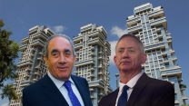 בני גנץ, אלפרד אקירוב ומגדלי אקירוב בצפון תל אביב (צילום: הדס פרוש/ יוסי זליגר/ גילי יערי / פלאש 90).