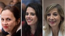 שדרת הניהול הנשית במשרד המשפטים. אמי פלמור, איילת שקד, דינה דילבר. (הדס פרוש/מירם אלסטר/פלאש90)