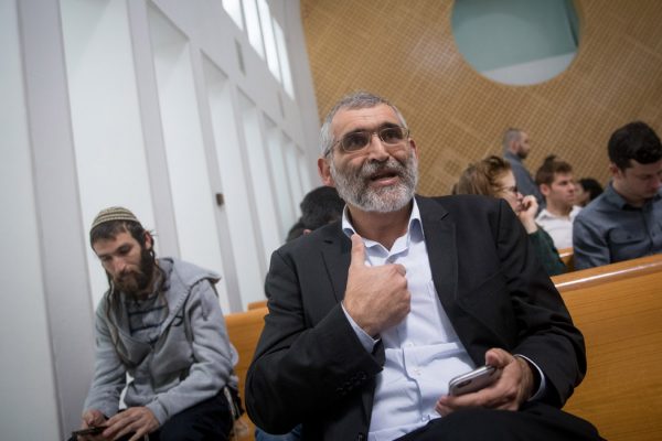 מיכאל בן ארי בדיון על פסילת מועמדותו כנציג עוצמה יהודית לכנסת ה-21 14 במרץ 2019 (צילום: יונתן זינדל/פלאש90)