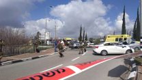 זירת הפיגוע באריאל, 17 במרץ 2019 (צילום: 'בלב החדשות')