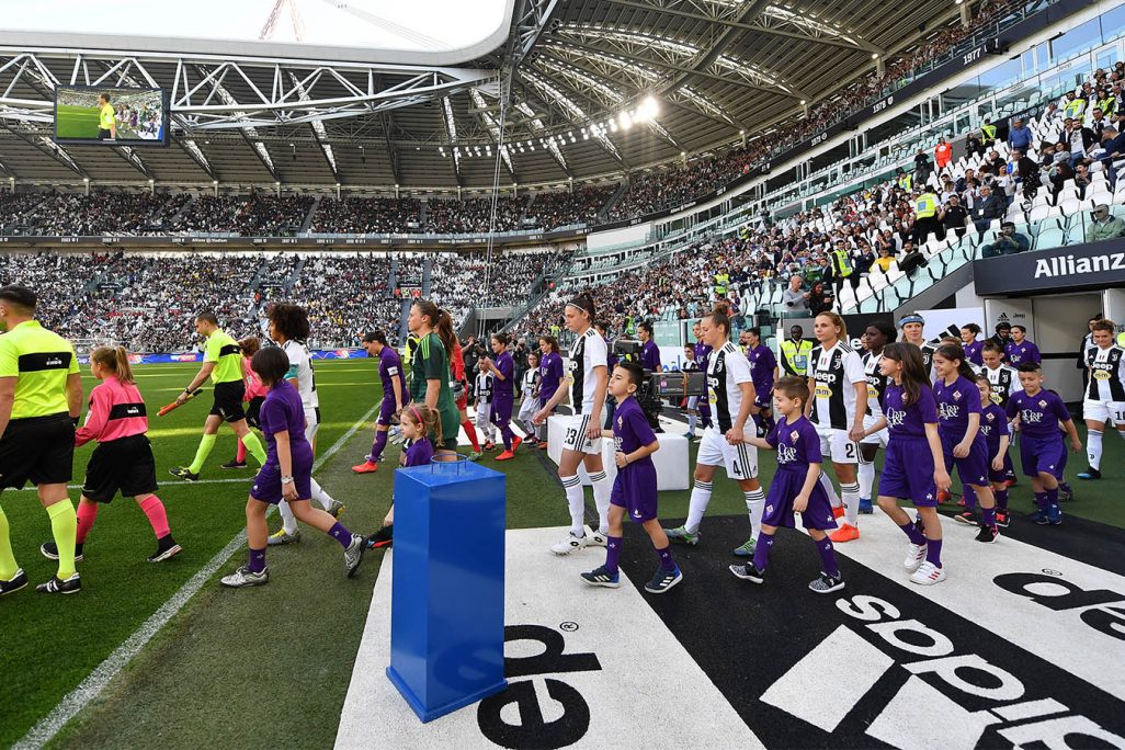 המשחק בין יובנטוס לפיורנטינה בליגת העל בכדורגל נשים. 24 במרץ 2019 (Photo by Valerio Pennicino/Getty Images)