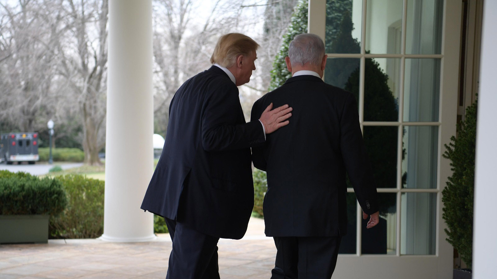 נתניהו וטראמפ בבית הלבן, 25 במרץ 2019 (צילום: עמוס בן גרשום/לע&quot;מ)