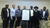 מועמדים מטעם המפלגות השונות באירוע '8,000 אחים' של מטה המאבק להעלאת יהודי אתיופיה  (צילום: מטה המאבק  לעליית יהודי אתיופה)