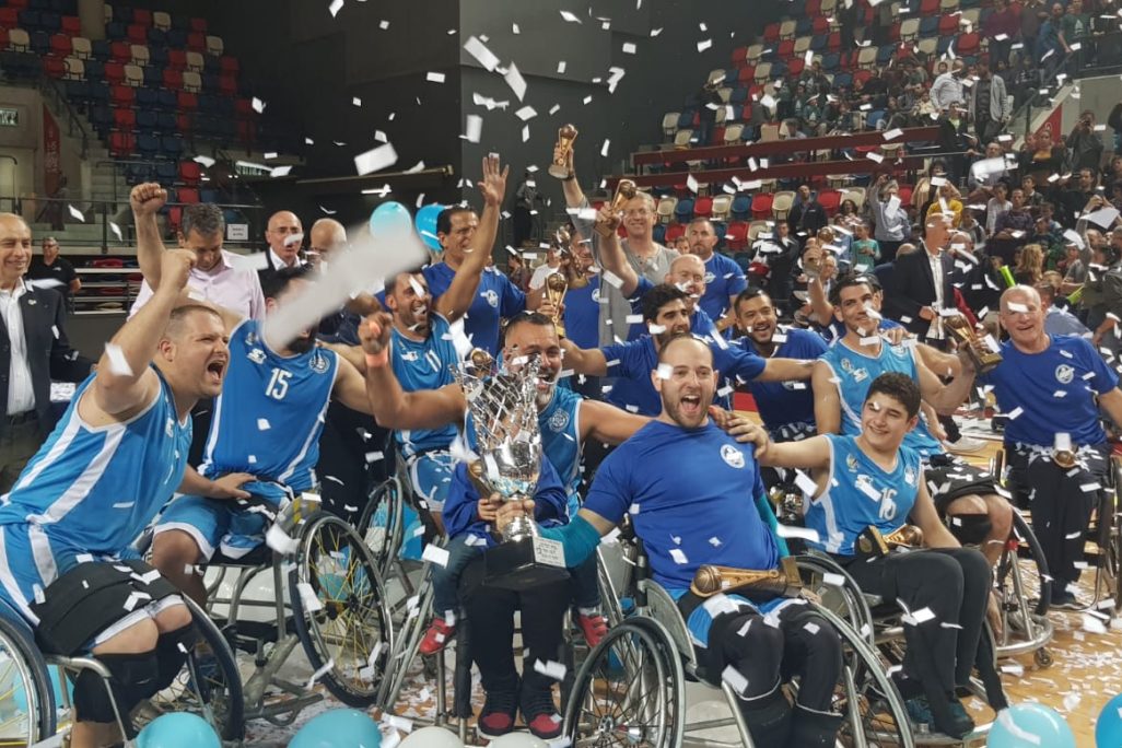 בית הלוחם ת"א מחזיקת גביע המדינה בכדורסל כיסאות גלגלים לעונת 2018-19 (צילום: יאיר צוקר)
