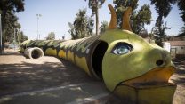 מיגונית בגן משחקים בשדרות (צילום: הדס פרוש/פלאש90)