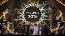 מנחי אירוויזיון 2019 בתל אביב במהלך החזרה הגנרלית לגמר האירוויזיון 2019 בתל אביב (צילום: הדס פרוש/פלאש90)