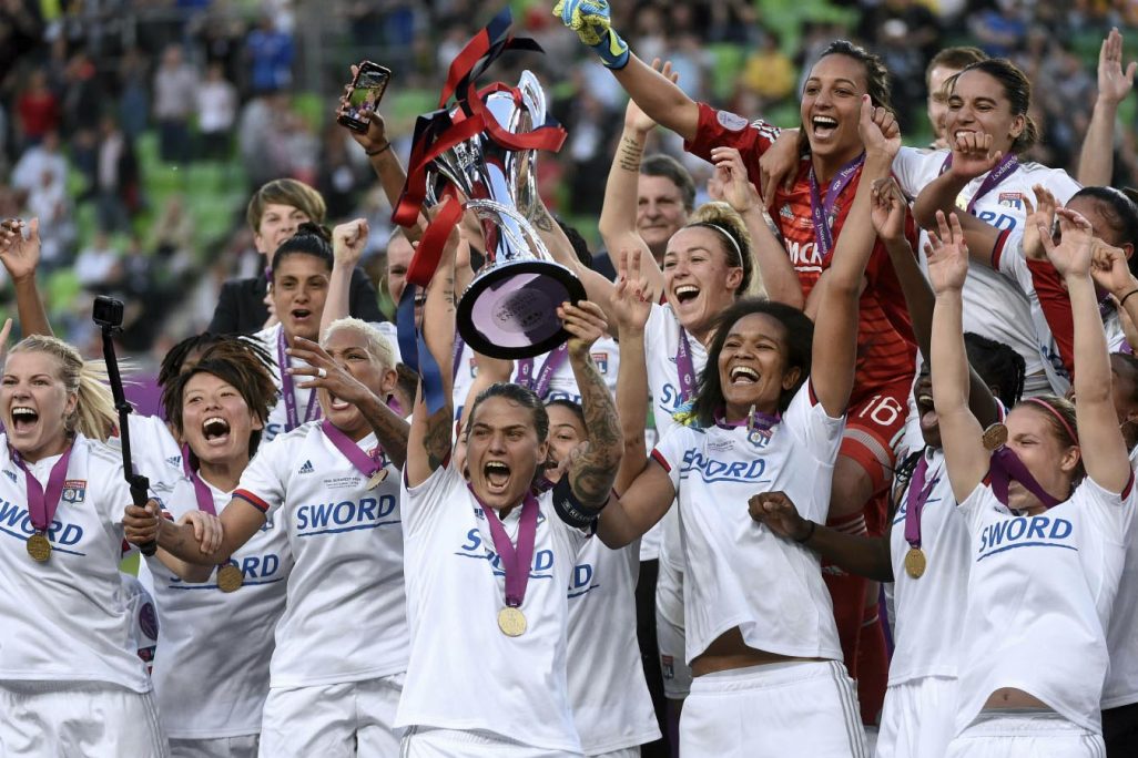 ליון זוכה בליגת האלופות נשים בכדורגל 2018/19 (Balazs Czagany/MTI via AP)