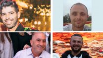 הרוגי תאונת המנוף ביבנה. עם כיוון השעון: סרגי סמיונוב ז"ל, יוני סבג ז"ל, בן דקלו ז"ל, וגיל חזאזי ז"ל