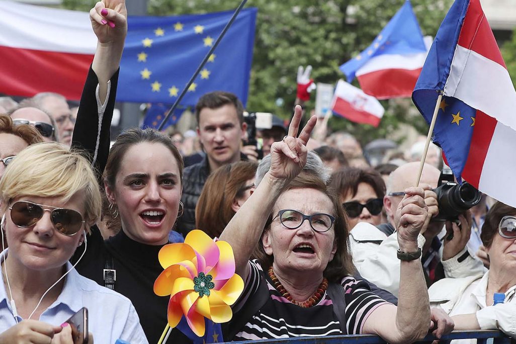 בחירות לפרלמנט האירופי, בפולין (צילום: AP Photo/Czarek Sokolowski).
