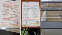 אתר התאונה בקרית גת ולצידו צווי הבטיחות שהוצאו לאתר בחודש שלפנייה (צילום: דוברות המשטרה, משרד העבודה והרווחה)