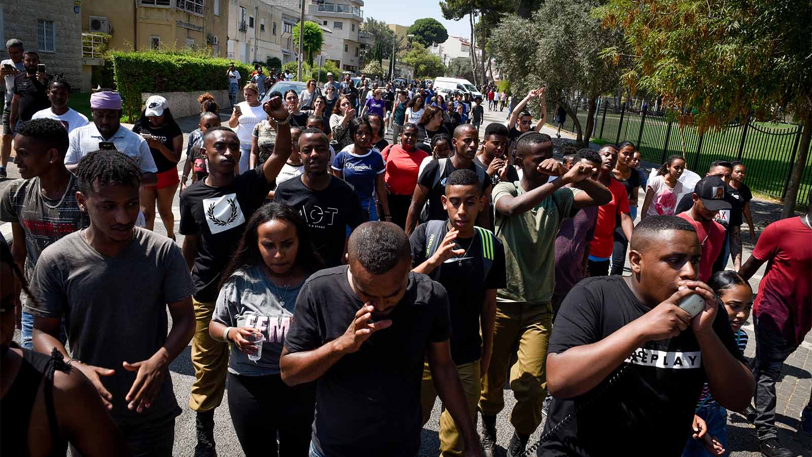 Protest after the death of Salamon Taka, age 19, at the hands of the police. July 1 2019. (Photograph: Meir Vaknin/Flash90).