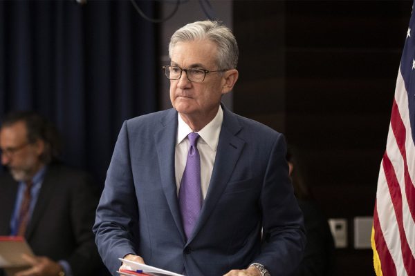 ג'רום פאואל, נגיד הבנק הפדראלי של ארצות הברית במסיבת עיתונאים, יולי 2019 (צילום: AP Photo/Manuel Balce Ceneta).