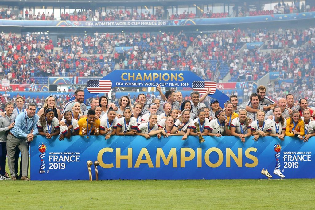 שחקניות נבחרת ארצות הברית, הזוכות בגמר מונדיאל הנשים 2019 ש (Photo by Maddie Meyer - FIFA/FIFA via Getty Images)