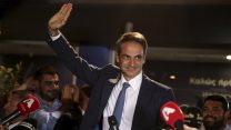 ראש ממשלת יוון, קיריאקוס מיטסוטקיס (AP Photo/Thanassis Stavrakis)
