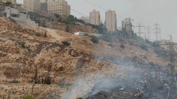 השריפה בירושלים. 17 ביולי 2019 (קרדיט: דוברות כבאות והצלה)