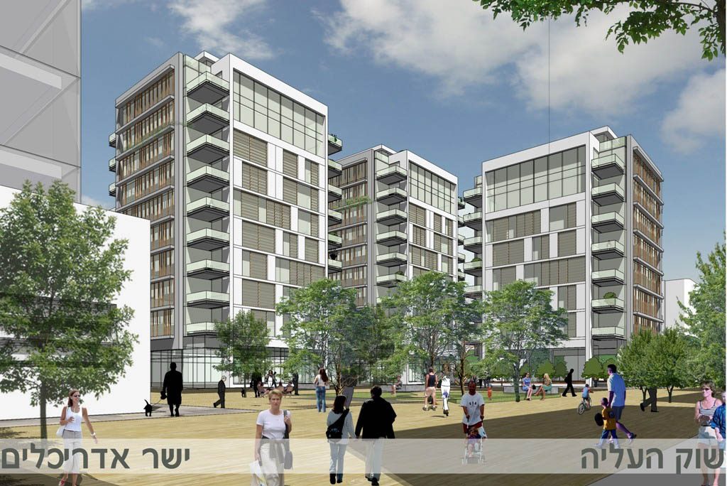 הדמיה של פרוייקט המגורים המתוכנן בשוק העלייה בתל אביב (עיריית תל אביב)